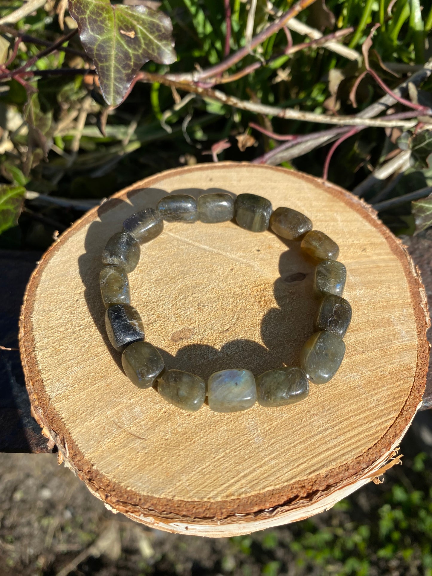Bracelet Labradorite perles cubiques