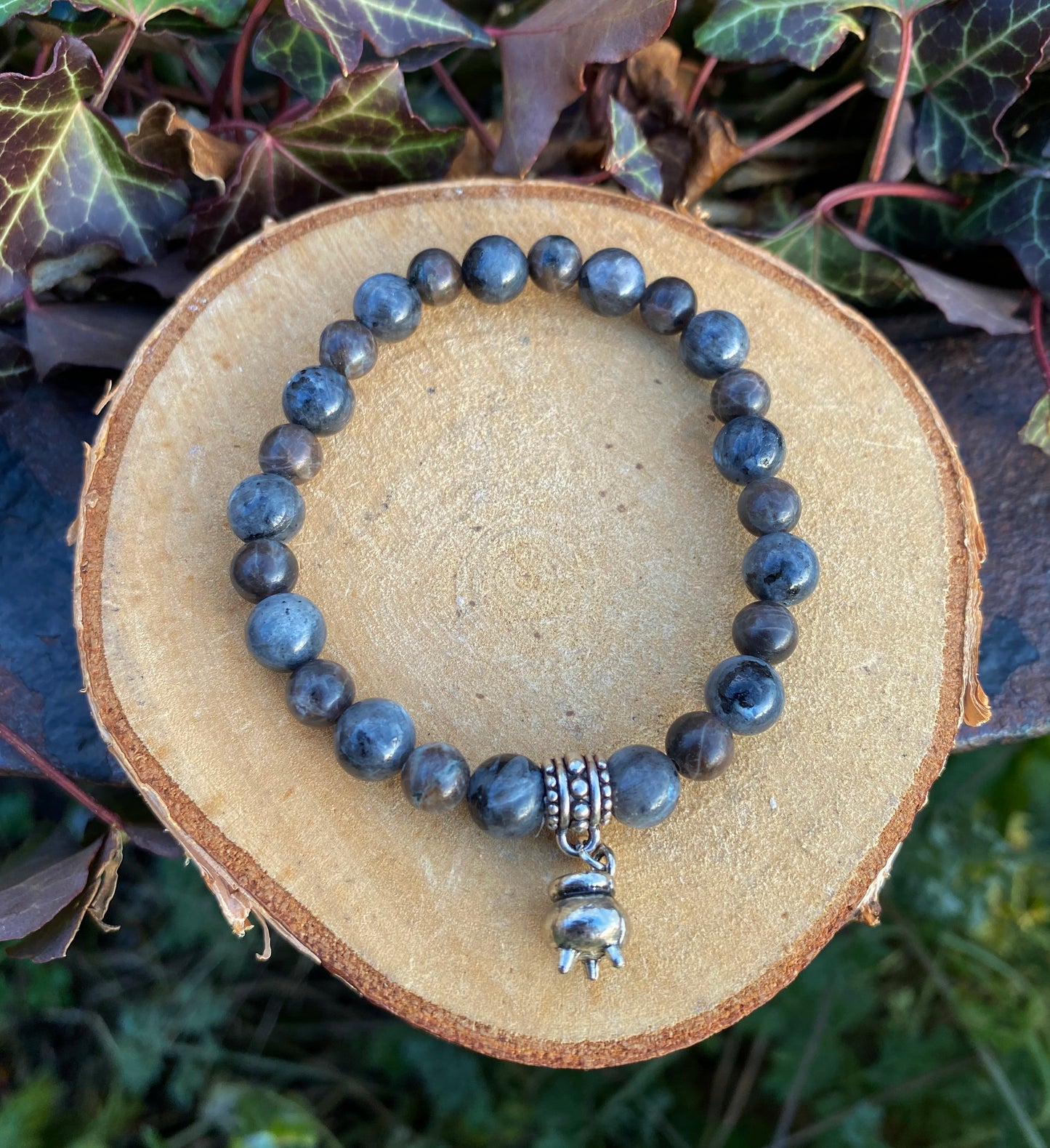 Bracelet Larvikite et Labradorite Chocolat