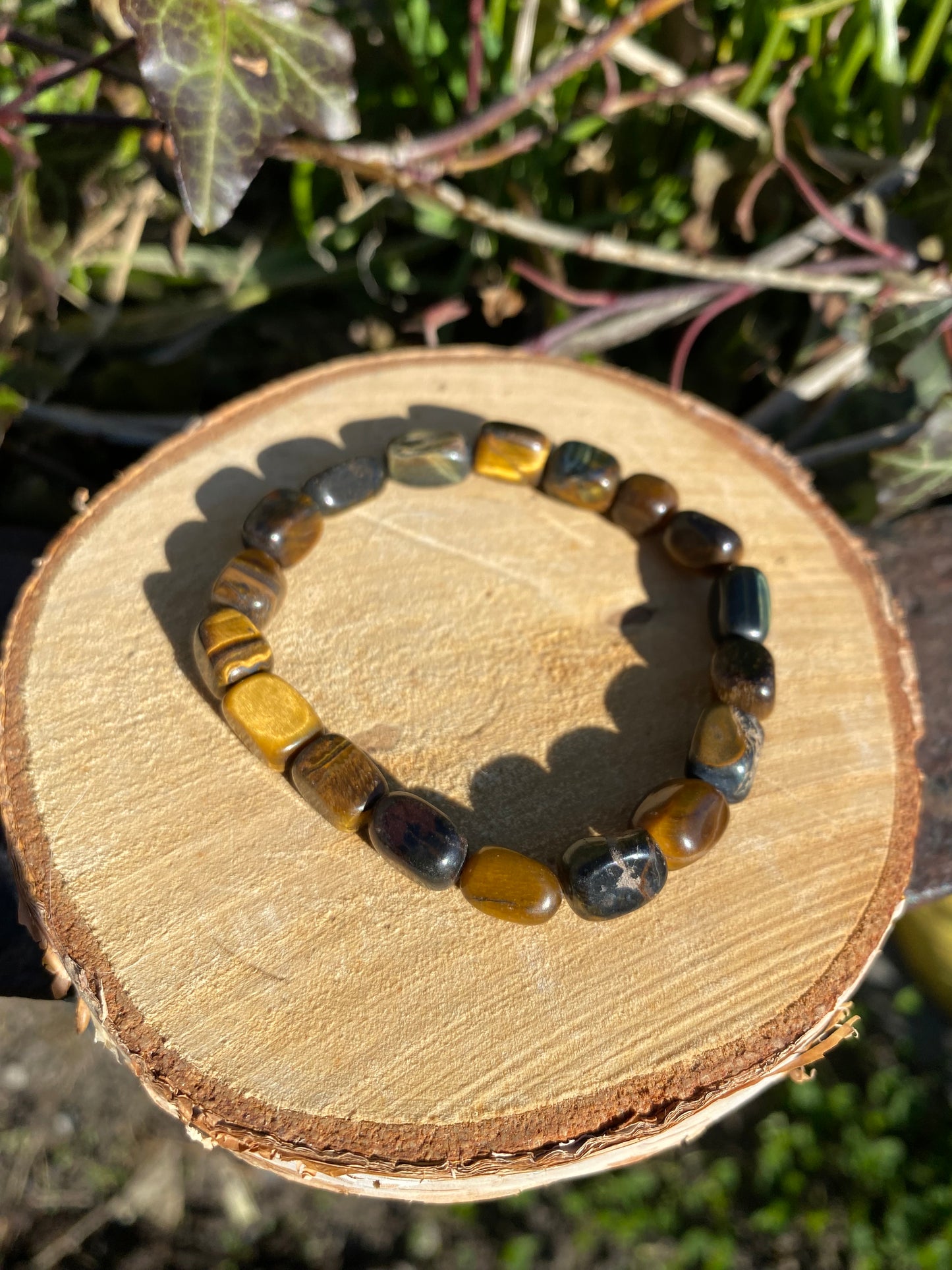 Bracelet Œil de Tigre perles cubiques