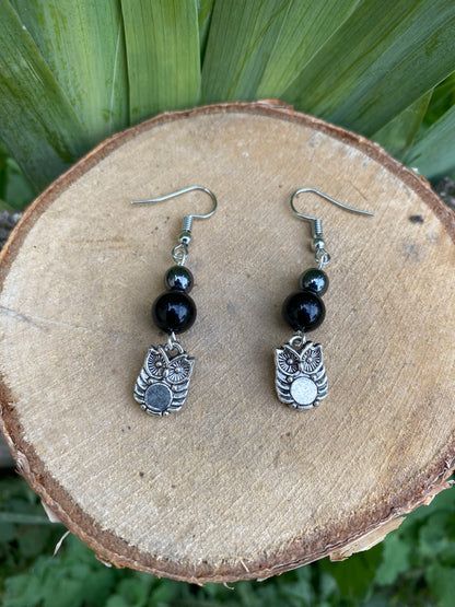 Talisman Boucles d'Oreilles Chouette de Protection