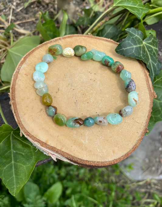 Bracelet Chrysoprase perles roulées