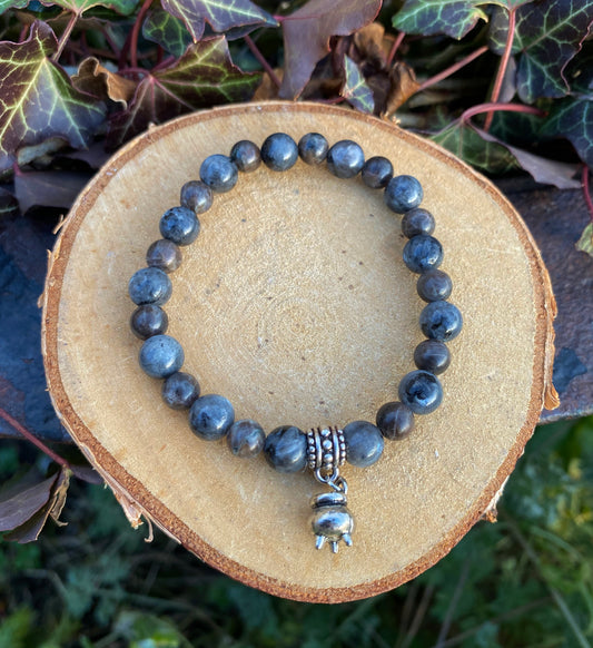 Bracelet Larvikite et Labradorite Chocolat