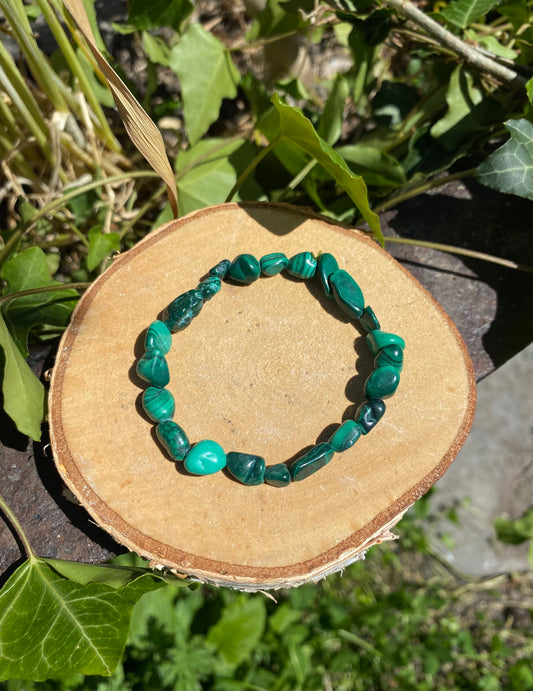 Bracelet Malachite perles roulées