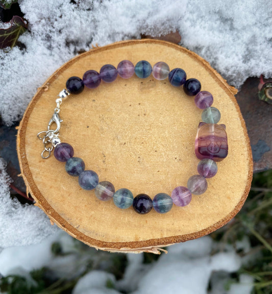 Bracelet Maneki Neko Fluorite