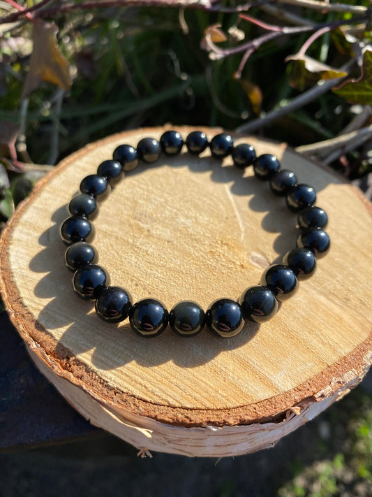 Bracelet de Protection Obsidienne Œil Céleste/Spinelle Noir