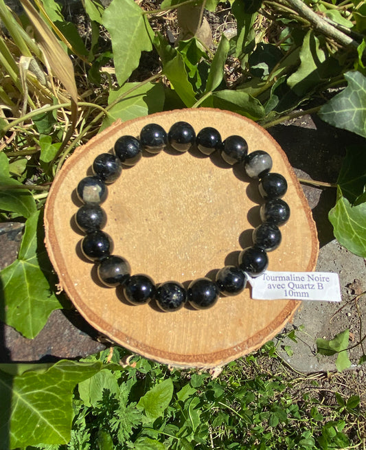 Bracelet Tourmaline Noire avec Quartz