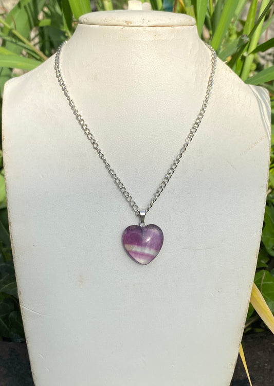 Pendentif cœur en Fluorite