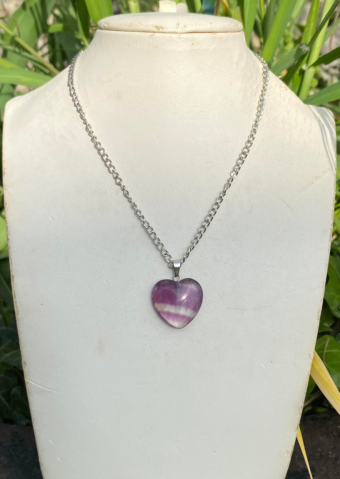 Pendentif cœur en Fluorite