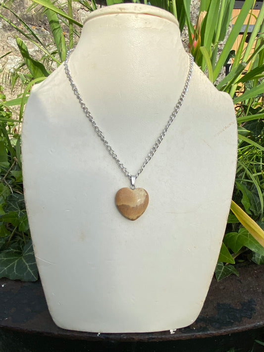 Pendentif cœur Jaspe paysage