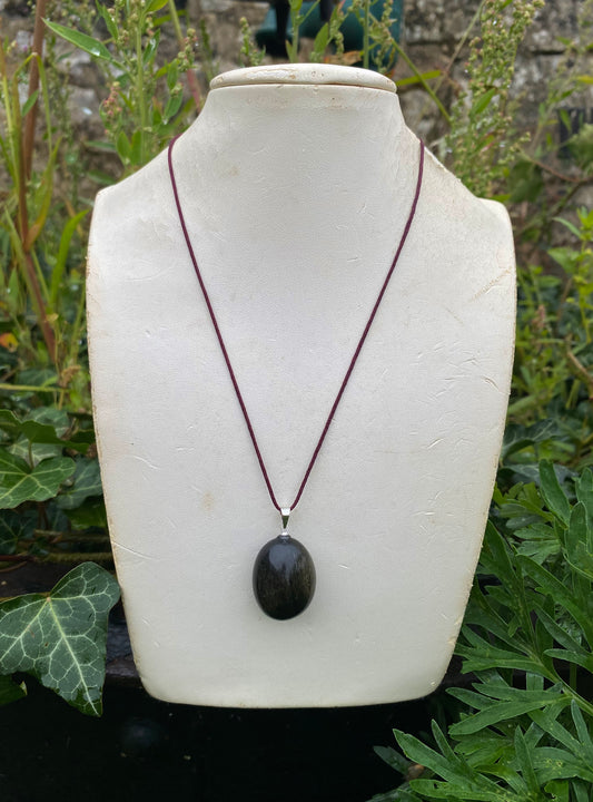 Pendentif Obsidienne Dorée