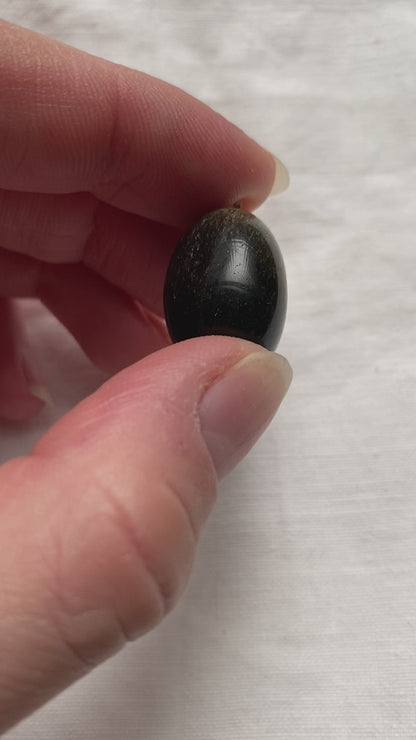 Pendentif Obsidienne Dorée